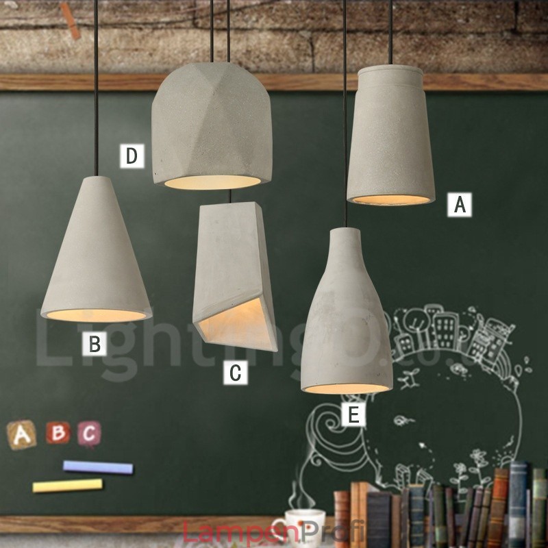 1-flammige Beton-Pendelleuchte