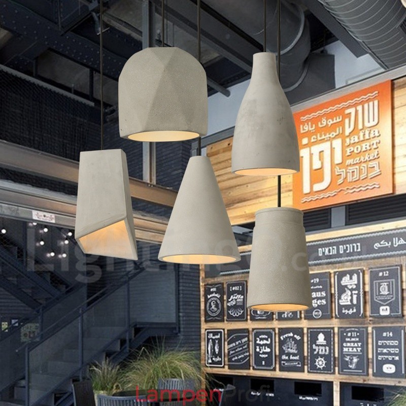 1-flammige Beton-Pendelleuchte