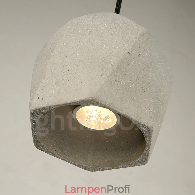 1-flammige Beton-Pendelleuchte