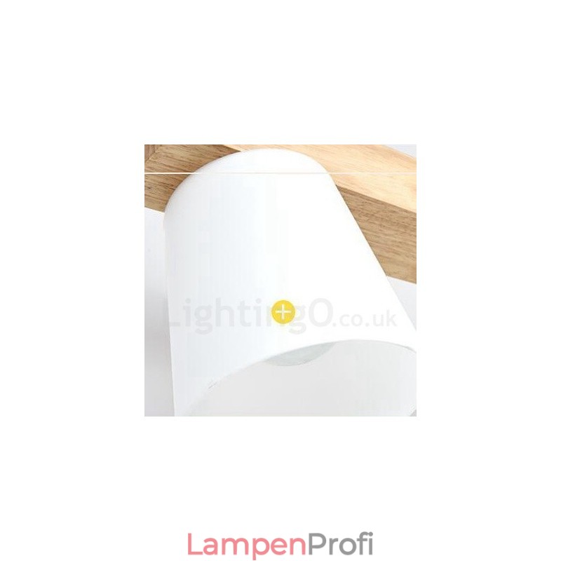 5-flammige, moderne Pendelleuchte aus Holz