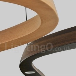 Moderne zeitgenössische Pendelleuchte aus Holz mit 3 Lichtern