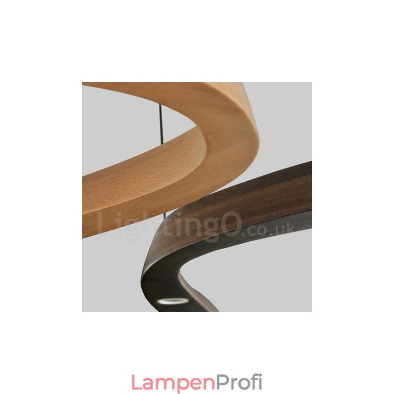 Moderne zeitgenössische Pendelleuchte aus Holz mit 3 Lichtern