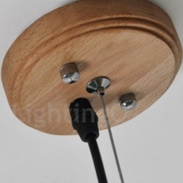 Moderne zeitgenössische Pendelleuchte aus Holz mit 3 Lichtern