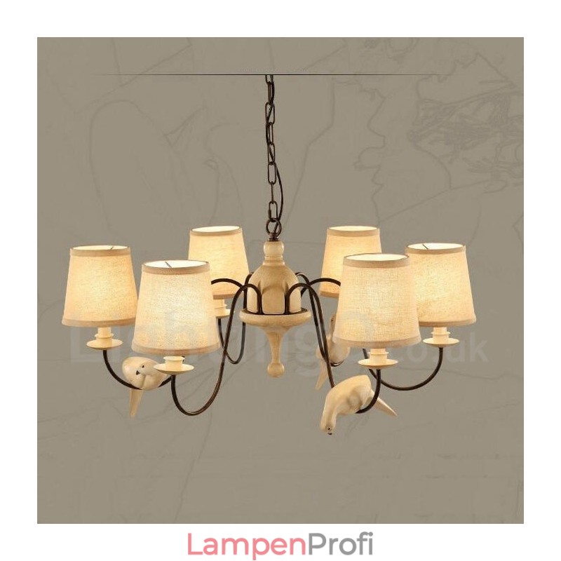 Rustikale Lodge Vintage-Pendelleuchte mit 6 Lichtern