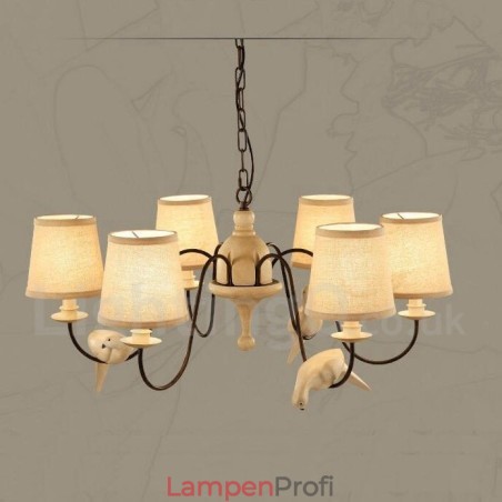 Rustikale Lodge Vintage-Pendelleuchte mit 6 Lichtern Rustikale Lodge Vintage-Pendelleuchte mit 6 Lichtern