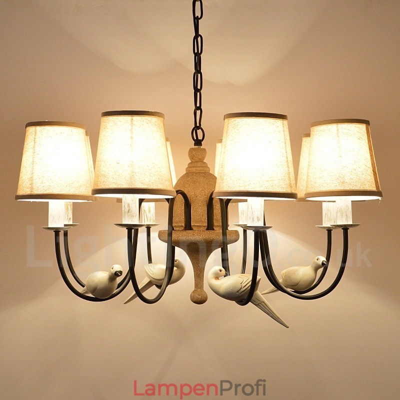 Rustikale Lodge Vintage-Pendelleuchte mit 8 Lichtern
