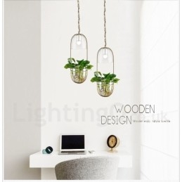 Rustikale Lodge Pendelleuchte aus Metall und Glas