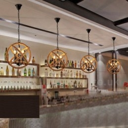 Country Hanfseil 3-flammige Vintage Pendelleuchte