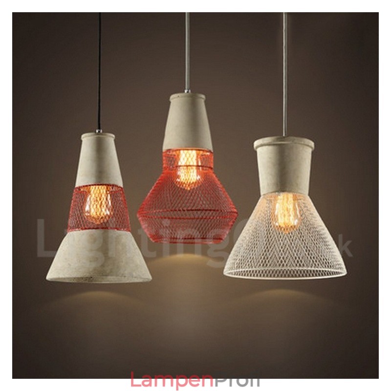 1-flammige rustikale Lodge-Pendelleuchte aus Metallbeton