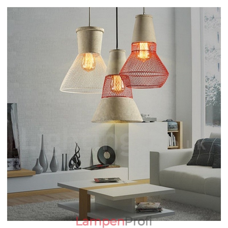 1-flammige rustikale Lodge-Pendelleuchte aus Metallbeton