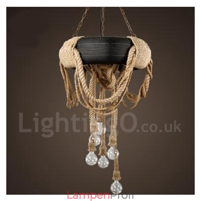 Country Vintage Pendelleuchte mit 6 Lichtern