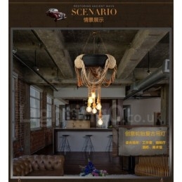 Country Vintage Pendelleuchte mit 6 Lichtern