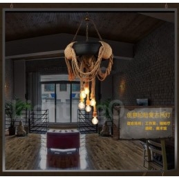 Country Vintage Pendelleuchte mit 6 Lichtern