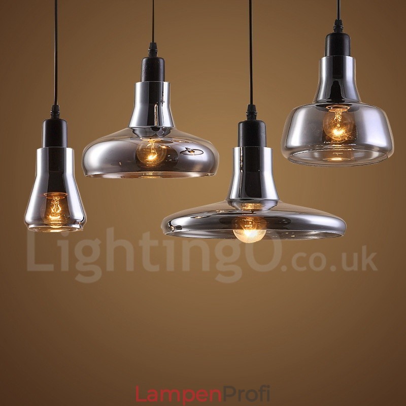 Retro Vintage 1-flammige Pendelleuchte mit Glasschirm