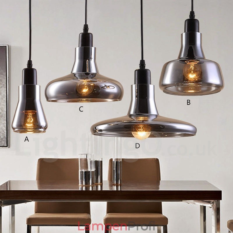 Retro Vintage 1-flammige Pendelleuchte mit Glasschirm