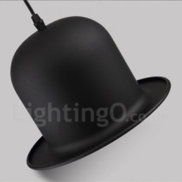 Schwarzes Metall Hutform 1 Licht Retro Vintage Pendelleuchte