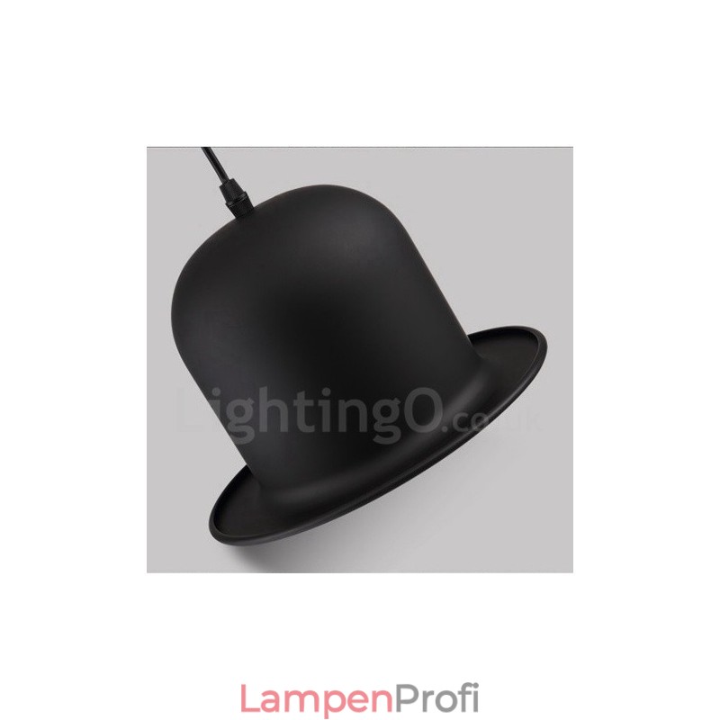 Schwarzes Metall Hutform 1 Licht Retro Vintage Pendelleuchte
