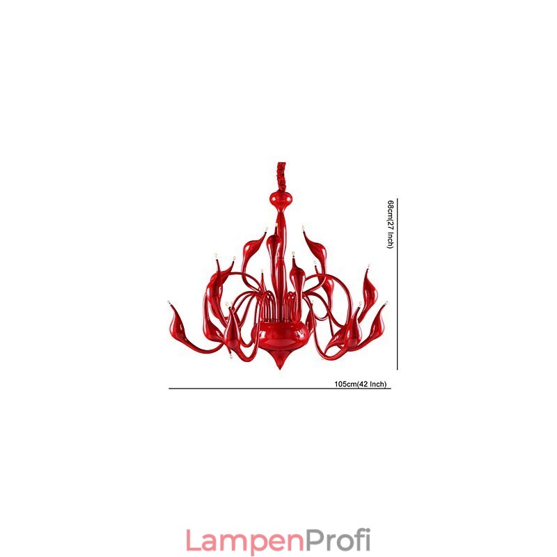 Moderne Kronleuchter Licht 18 Lichter G4 Rote Malerei