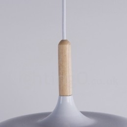 Moderne zeitgenössische Pendelleuchte aus Holz und Metall