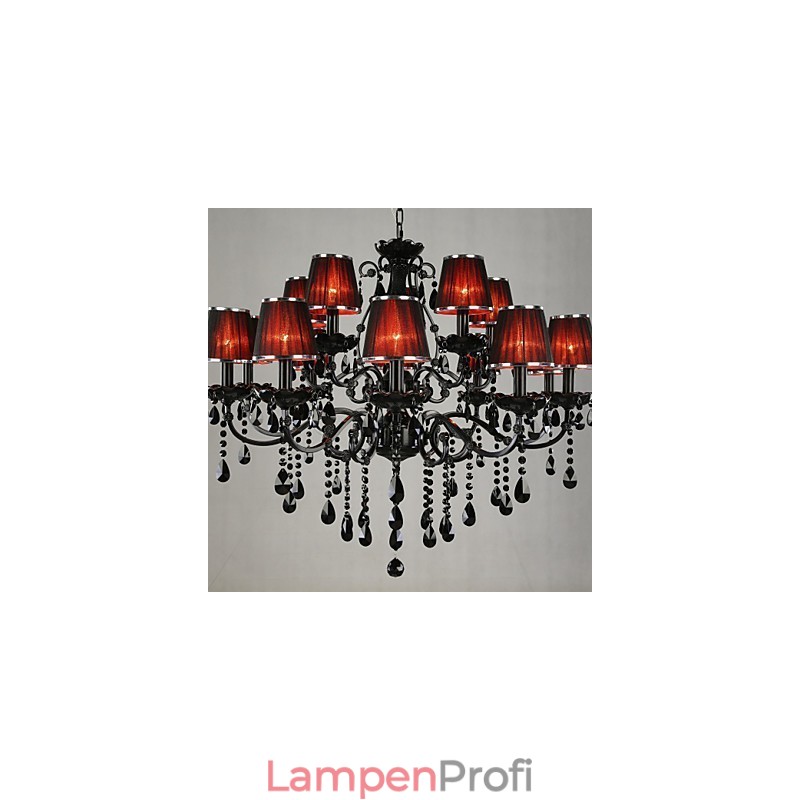 Kronleuchter Kristall Modern Zeitgenössisch Kristall 15 Licht Rot