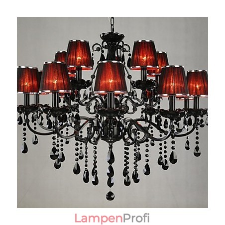 Kronleuchter Kristall Modern Zeitgenössisch Kristall 15 Licht Rot