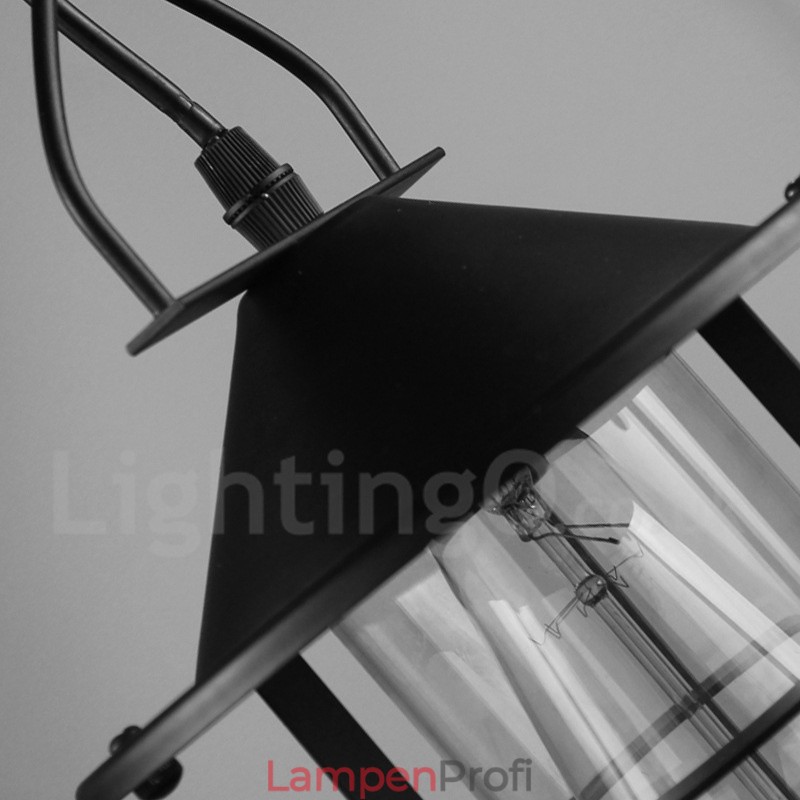 Vintage Pendelleuchte aus Metall mit Glasschirm