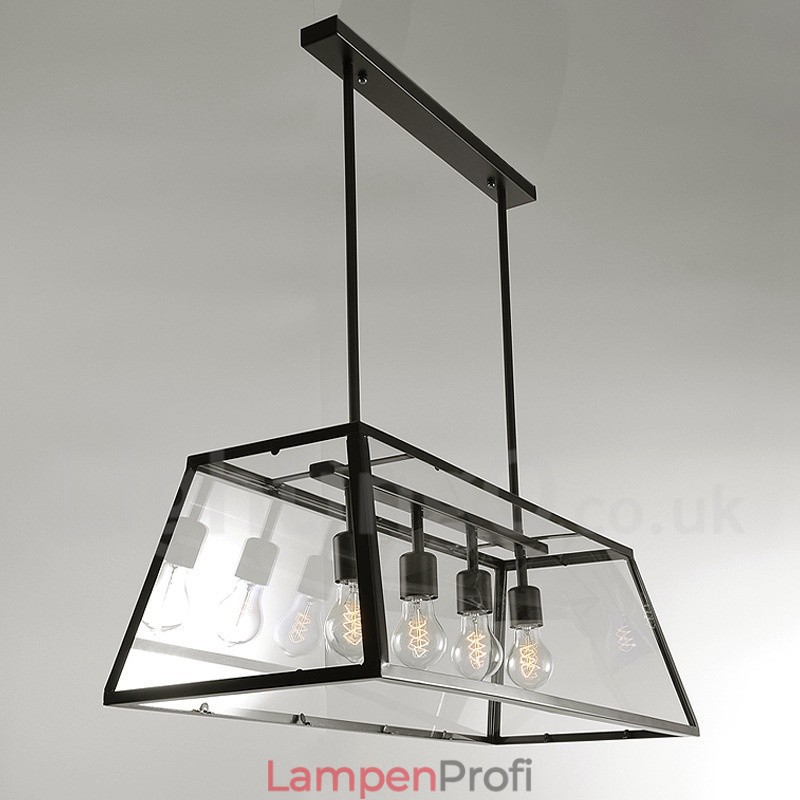 Rustikale Lodge Vintage-Pendelleuchte aus Metall mit Glasschirm