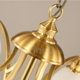 5-flammiger Rustic Lodge Kronleuchter aus integriertem Metall und Kupfer