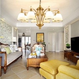 8-flammiger Rustic Lodge Kronleuchter aus integriertem Metall und Kupfer