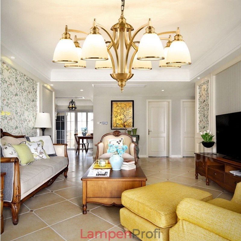 8-flammiger Rustic Lodge Kronleuchter aus integriertem Metall und Kupfer