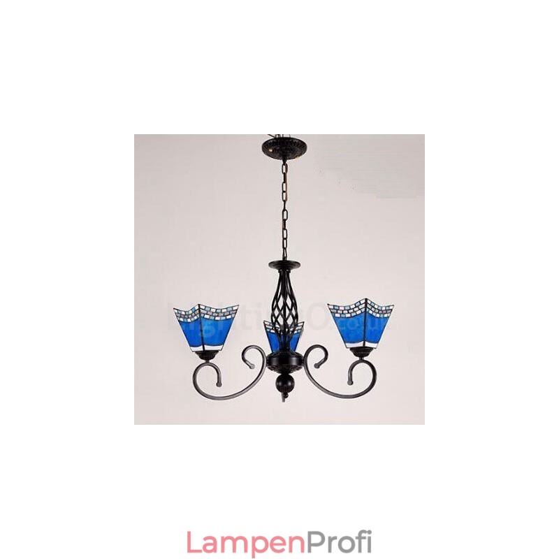 Integrierter Kronleuchter aus Metall im mediterranen Stil mit 3 Lichtern