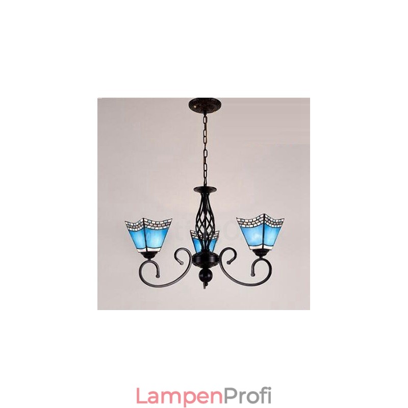 Integrierter Kronleuchter aus Metall im mediterranen Stil mit 3 Lichtern