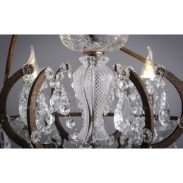 Durchmesser 60CM 80CM Vintage Kristall Malerei Metall Kronleuchter Rostige Farbe Pendelleuchte