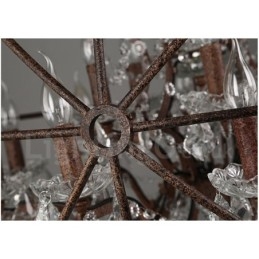 Durchmesser 60CM 80CM Vintage Kristall Malerei Metall Kronleuchter Rostige Farbe Pendelleuchte