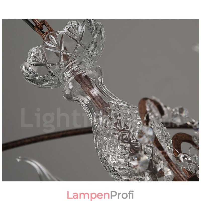 Durchmesser 60CM 80CM Vintage Kristall Malerei Metall Kronleuchter Rostige Farbe Pendelleuchte