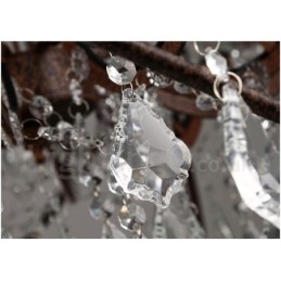 Durchmesser 60CM 80CM Vintage Kristall Malerei Metall Kronleuchter Rostige Farbe Pendelleuchte