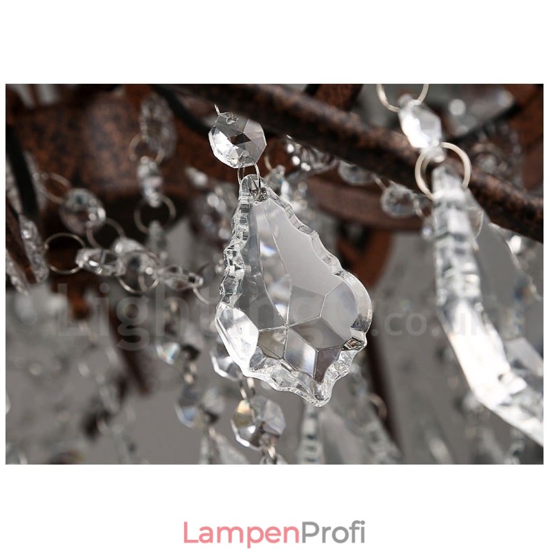 Durchmesser 60CM 80CM Vintage Kristall Malerei Metall Kronleuchter Rostige Farbe Pendelleuchte