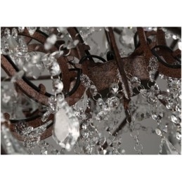 Durchmesser 60CM 80CM Vintage Kristall Malerei Metall Kronleuchter Rostige Farbe Pendelleuchte