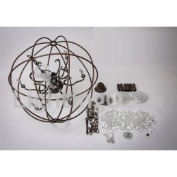 Durchmesser 60CM 80CM Vintage Kristall Malerei Metall Kronleuchter Rostige Farbe Pendelleuchte