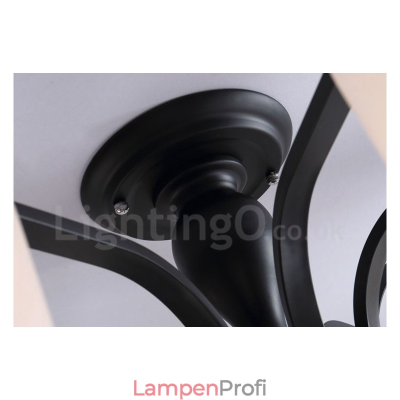 8-flammiger integrierter Kronleuchter aus Metall mit Glasschirm