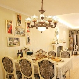 6-flammiger traditioneller klassischer integrierter Kronleuchter aus Metall