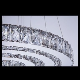 Pendelleuchte Moderne Beleuchtung Warmweiß Drei Ringe D204060 Transparent K9 Große Kristall Deckenleuchten