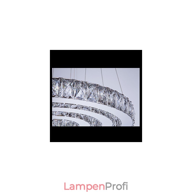 Pendelleuchte Moderne Beleuchtung Warmweiß Drei Ringe D204060 Transparent K9 Große Kristall Deckenleuchten