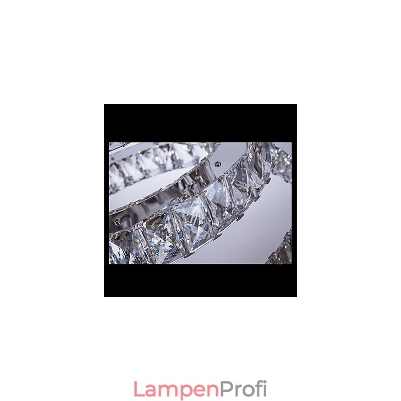 Pendelleuchte Moderne Beleuchtung Warmweiß Drei Ringe D204060 Transparent K9 Große Kristall Deckenleuchten