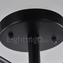 Integrierter Kronleuchter im mediterranen Stil mit 6 Lichtern und Glasschirm