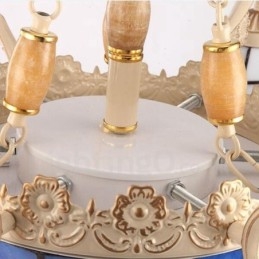 Integrierter Kronleuchter aus Metall im mediterranen Stil mit 9 Lichtern und Glasschirm