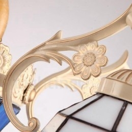 Integrierter Kronleuchter aus Metall im mediterranen Stil mit 11 Lichtern und Glasschirm