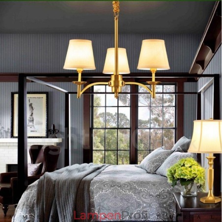 3-flammiger Rustic Lodge Kronleuchter aus integriertem Metall und Kupfer