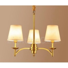 3-flammiger Rustic Lodge Kronleuchter aus integriertem Metall und Kupfer