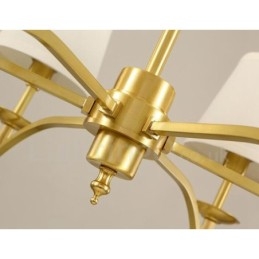 Rustikaler, integrierter Kronleuchter aus Metall mit 6 Lichtern im Lodge-Stil